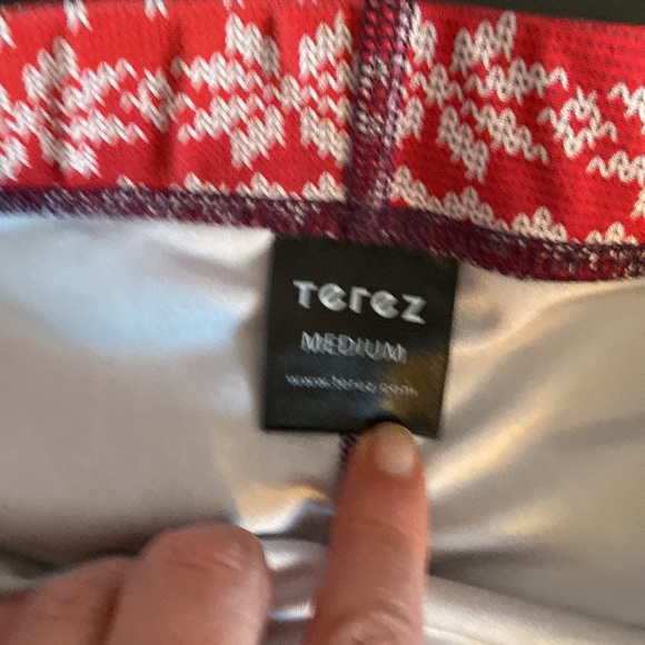 Terez Christmas Fair Isle Print Leggings- Medium- Excellent Condition - Picture 3 of 4
